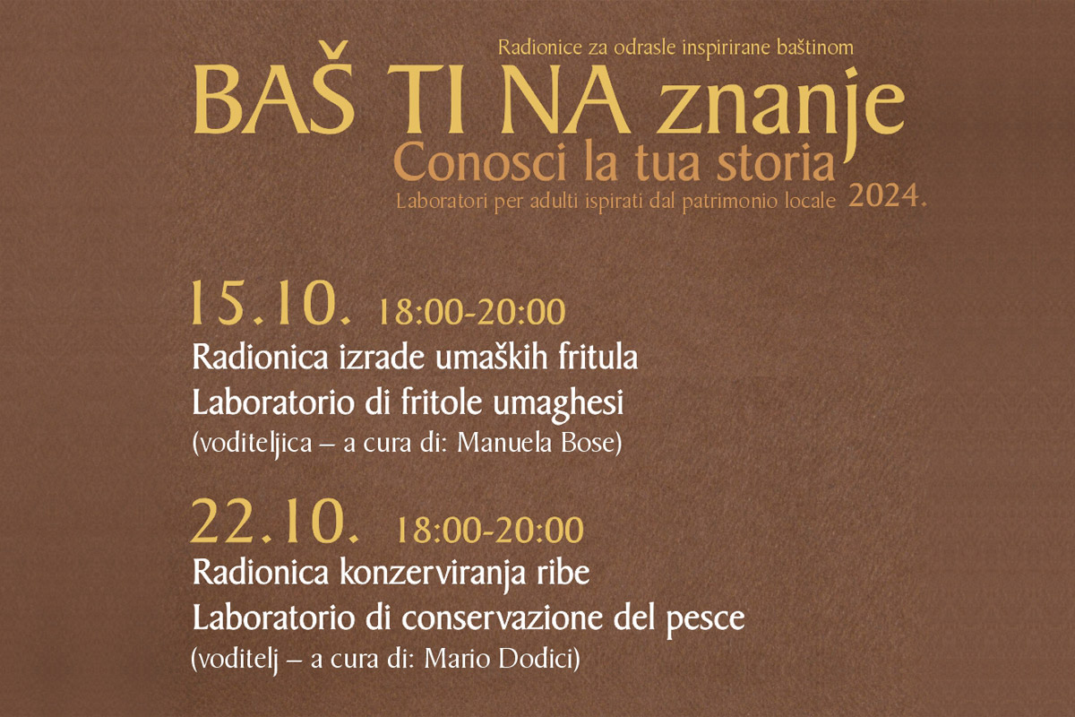 Radionice za odrasle inspirirane baštinom: BAŠ TI NA znanje