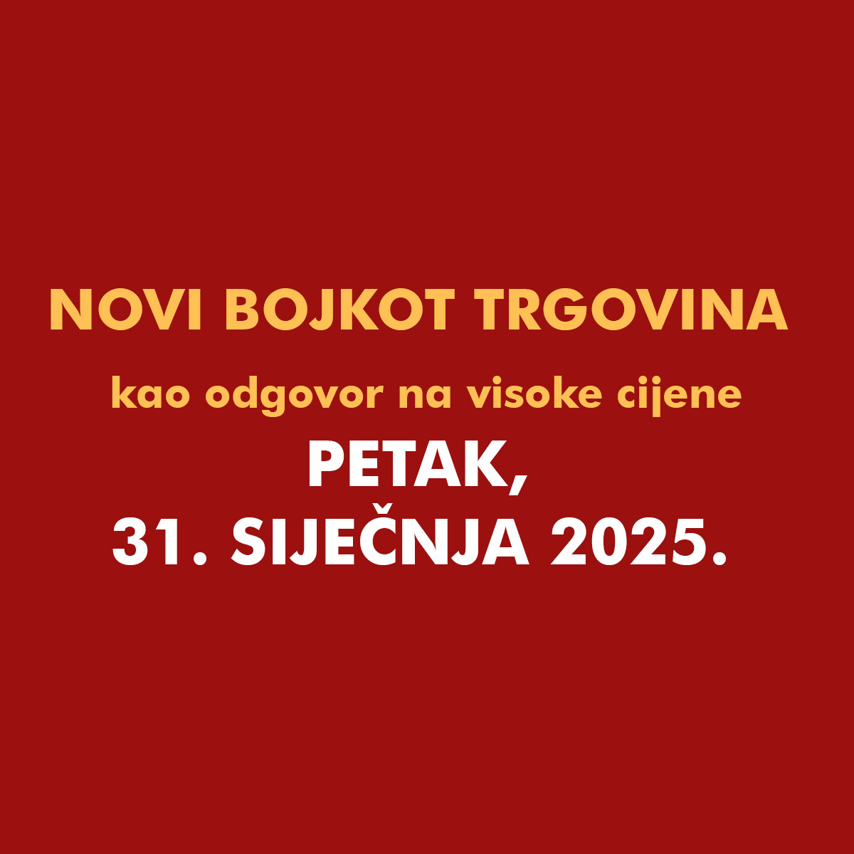 Novi bojkot trgovina kao odgovor na visoke cijene